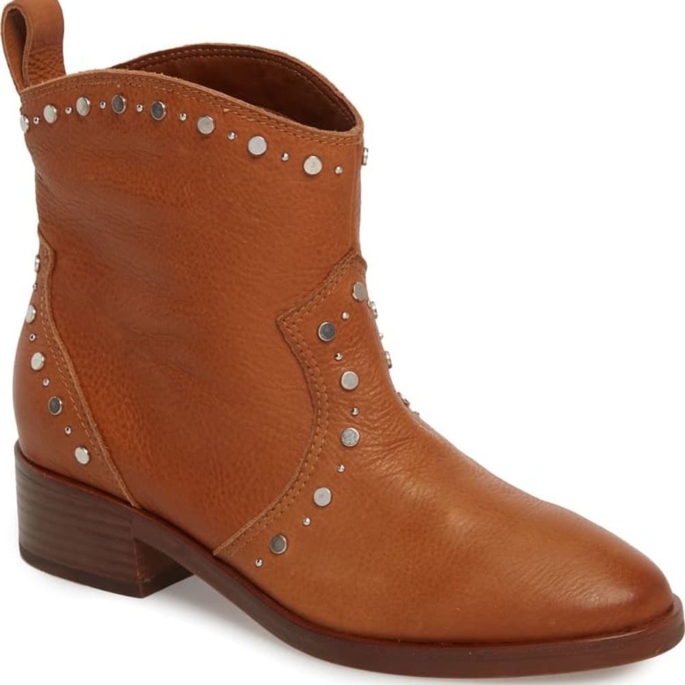 Dolce Vita Tobin Leather Studded Brown Bootie